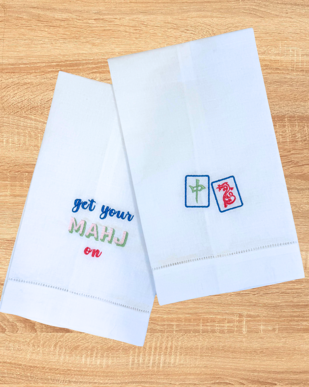 Mahjong guest towels - set of 2