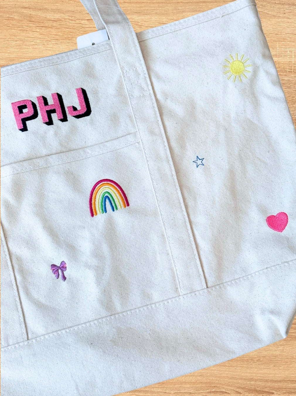Large custom tote bag w/ graphics