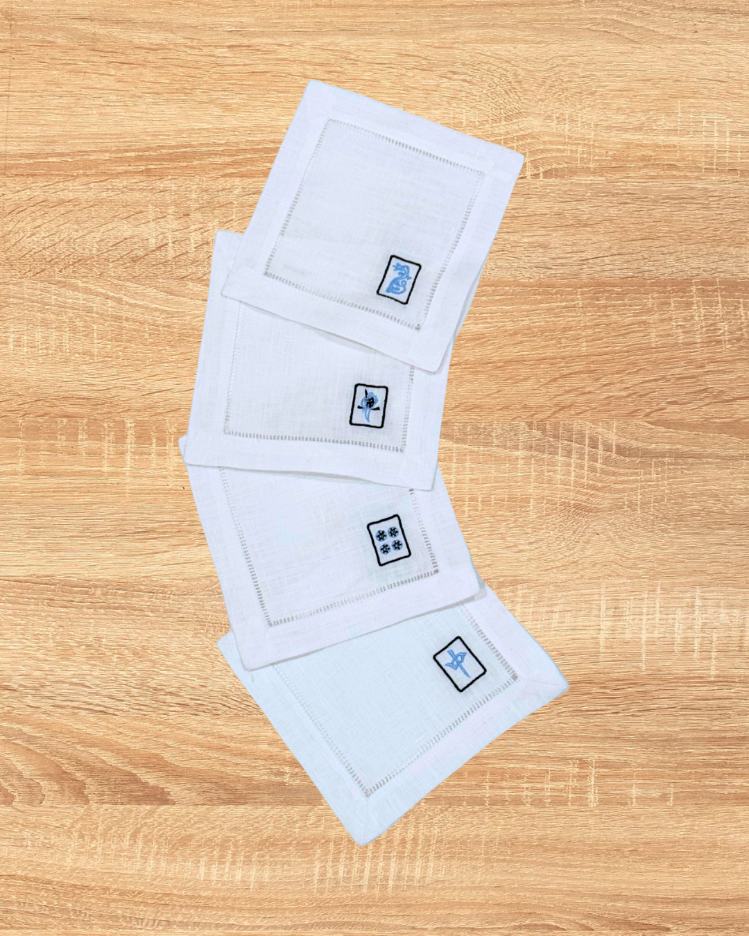 Mahjong Tile Cocktail Napkins - set of 4