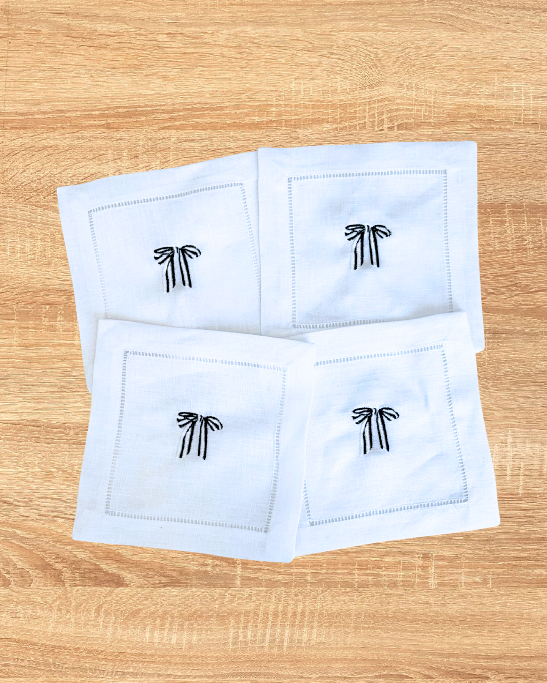 Bow Cocktail Napkins - set of 4