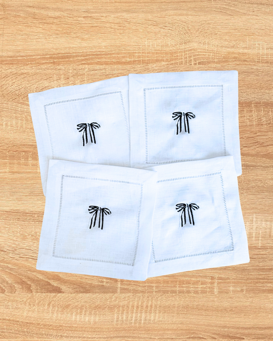 Bow Cocktail Napkins - set of 4