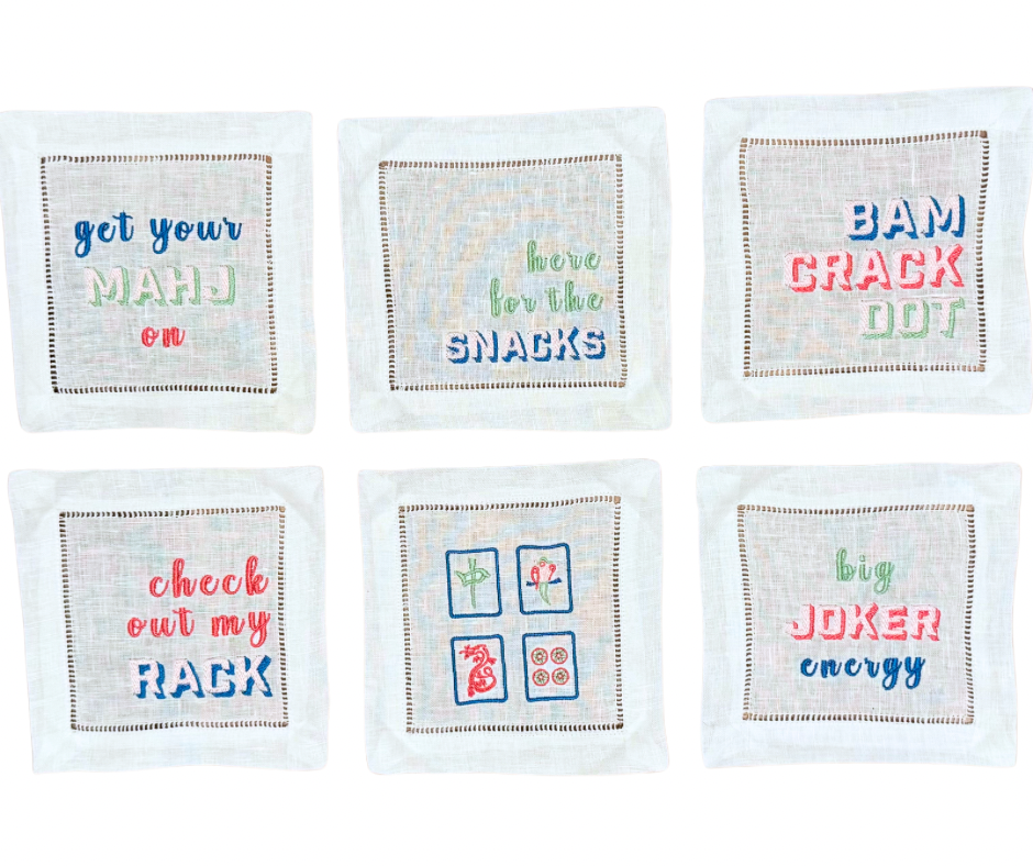 Mahjong Cocktail Napkins - set of 6