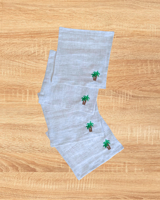 Palm Tree Cocktail Napkins - set of 4